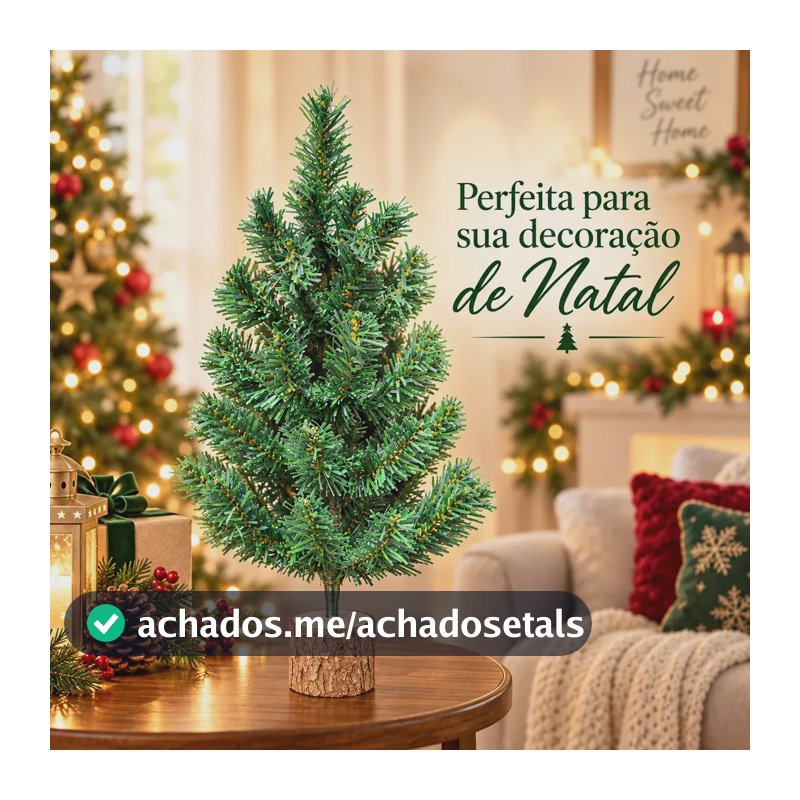 Arvore De Natal De Mesa Premium Luxo Tradicional Verde Pinheiro Canadense Cheio Enfeite Natalino Decoração De Escritório Apartamento 45cm - Petite Flô