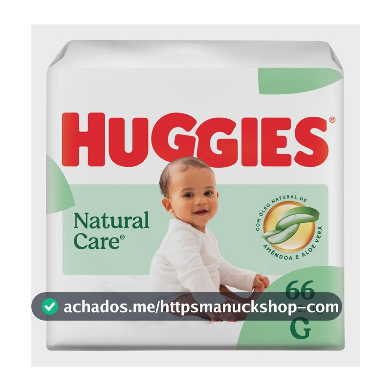 Fralda Premium Huggies Natural Care tamanho G 66 Unidades