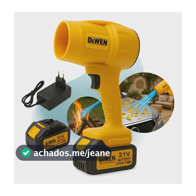 Soprador De Folhas Elétrico Turbo Portátil 21v Potente Amarelo 127/220v