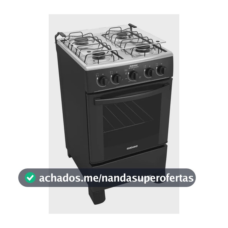 Fogão Star Clean New 4 Bocas Gás 48L Cor Preto Itatiaia