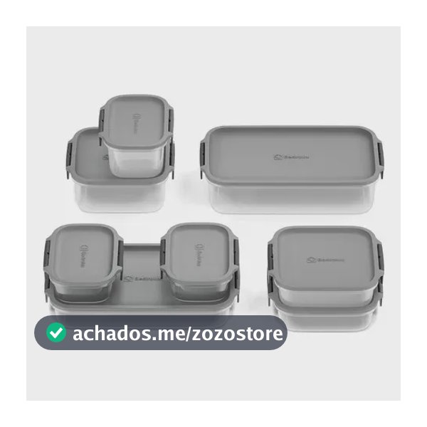 Kit Potes Herméticos Electrolux 8 Peças De Plástico Bpa Free Cinza-escuro