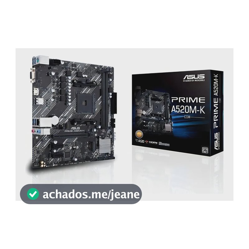 Placa-mãe Asus para AMD AM4 Prime A520M-K 2xDDR4 mATX - 90MB1500-M0EAY0
