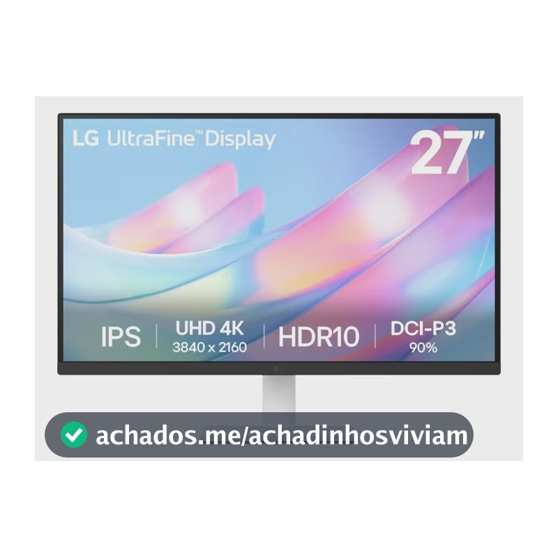 Monitor LG UltraFine - Tela IPS UHD 4K 27", HDR10, DCI-P3 90% , Dynamic Action Sync, Branco– 27US500