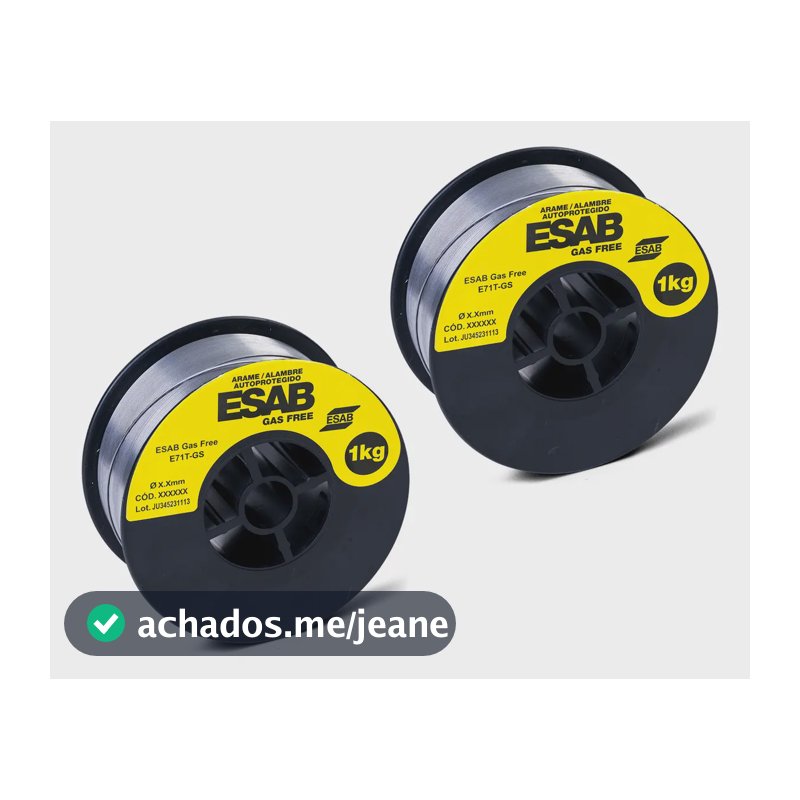 Arame Solda Mig Uso Sem Gás 0,8mm 1kg Kit 2un Esab Gas Free