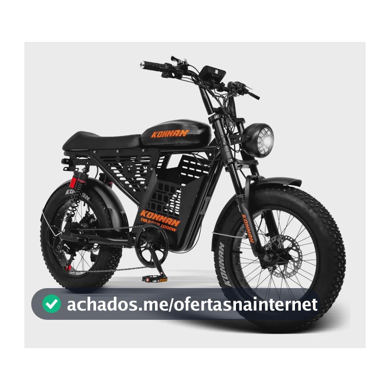 Bicicleta Elétrica 1000w Konnan Com Acelerador Thunder Cor Preto/laranja