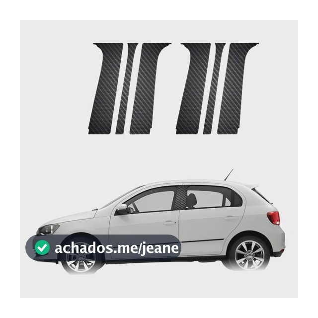 Jogo Adesivo Coluna Black Lateral Porta Gol G5 G6 G7 G8 Vw