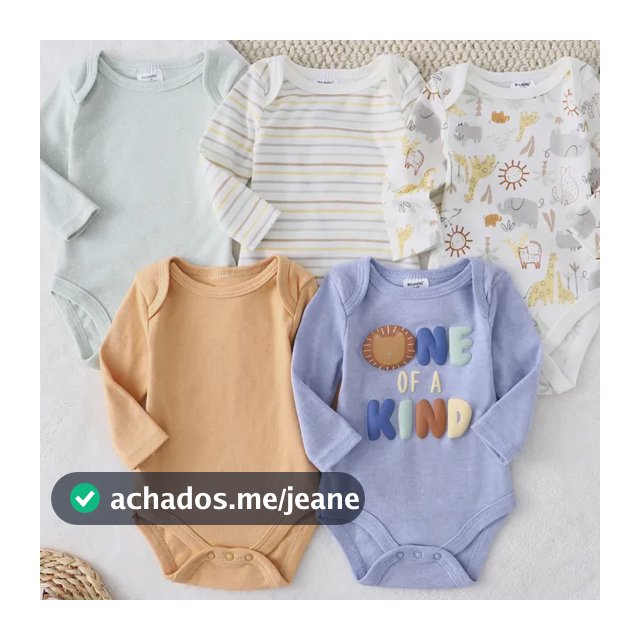 Pacote Com 5 Macacões De Algodão E Manga Comprida Para Bebês Azul 3m