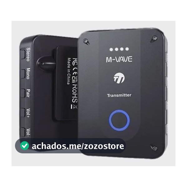 Monitor de Palco Sem Fio M-Vave WP-9 Piano Preto 2,4GHz 30m Bateria 6h