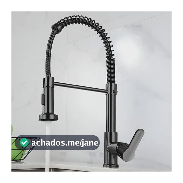 Torneira Cozinha Gourmet Bancada Flexível Monocomando Pia Preto B22-black