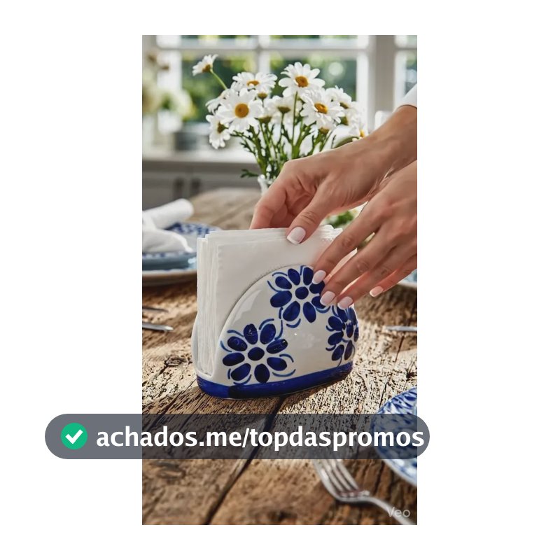 Porta Guardanapo De Mesa Em Porcelana Azul Colonial Azul