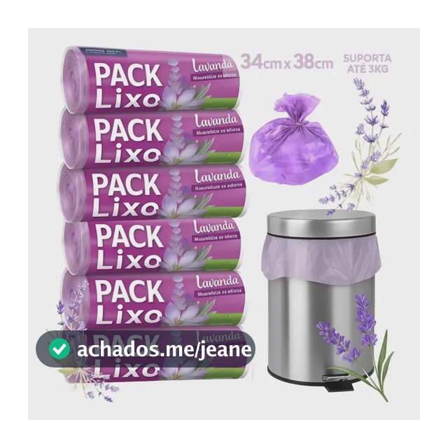 Kit 6 Saco De Lixo Perfumado Lavanda 240 Un Banheiro E Pia