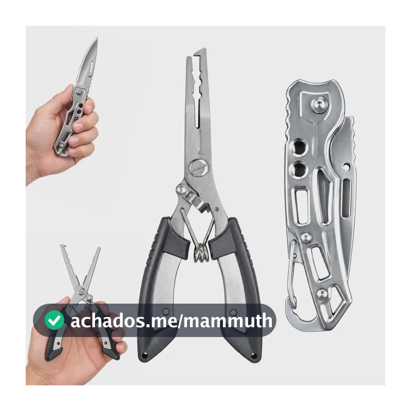 Kit Alicate de Pesca Naisieka YCGD de Aço Inoxidável com Canivete para Corte e Remoção