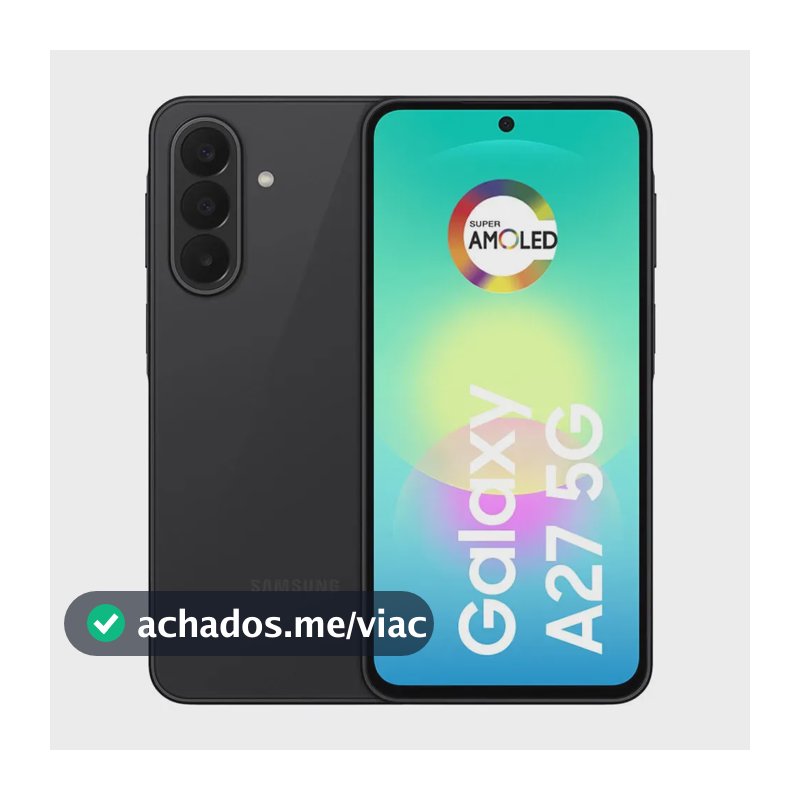 Celular Galaxy A27 Preto 5g 256gb, Câmera Tripla De 50mp, Processador Snapdragon 6 Gen 3, Feito Para Durar