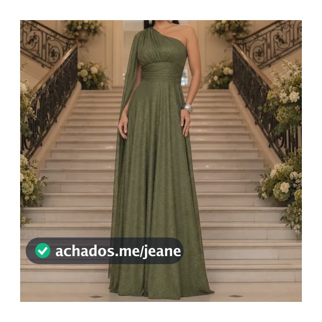 Vestido Festa Longo Um Ombro Manga Capa Madrinha Luxo Chique