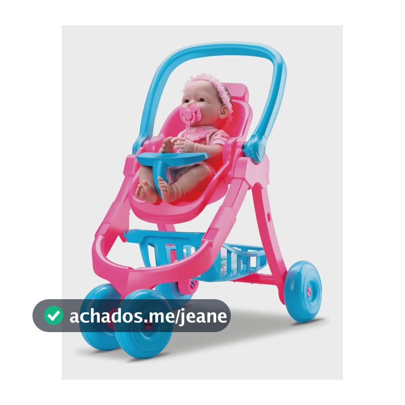 Carrinho Para Bonecas Divertoys 3 Em 1 Rosa-chiclete