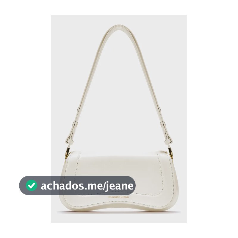 Bolsa Feminina Casual Transversal Dia Dia Branco Liso Níquel