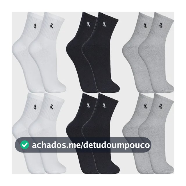 Kit 6 Pares Meias Lupo Algodão Cano Médio Alto Original