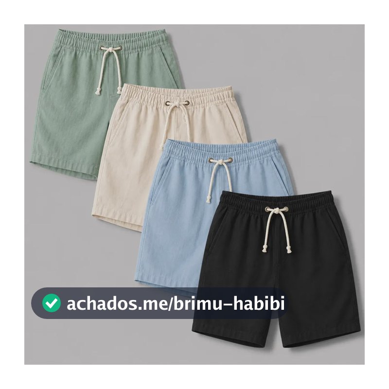 Kit 4 Shorts Masculino Bermuda Linho Verão Envio Rápido Preto-verde-azul-palha M
