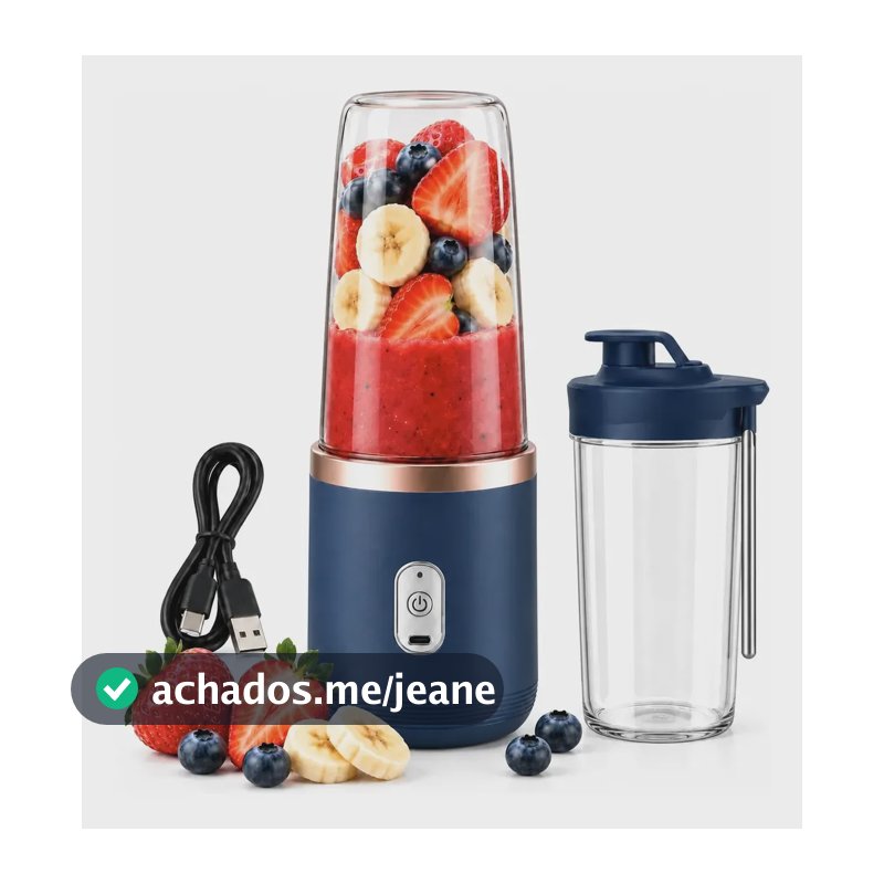 Mini Liquidificador Portátil Mixer Recarregável Sem Fio Copo Liquidificador Portatil Cores Variadas 127/220v