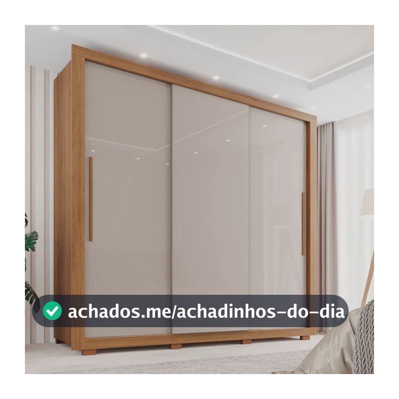 Guarda Roupa Casal 3 Portas 4 Gavetas Costa Rica Cinamomo/off-white