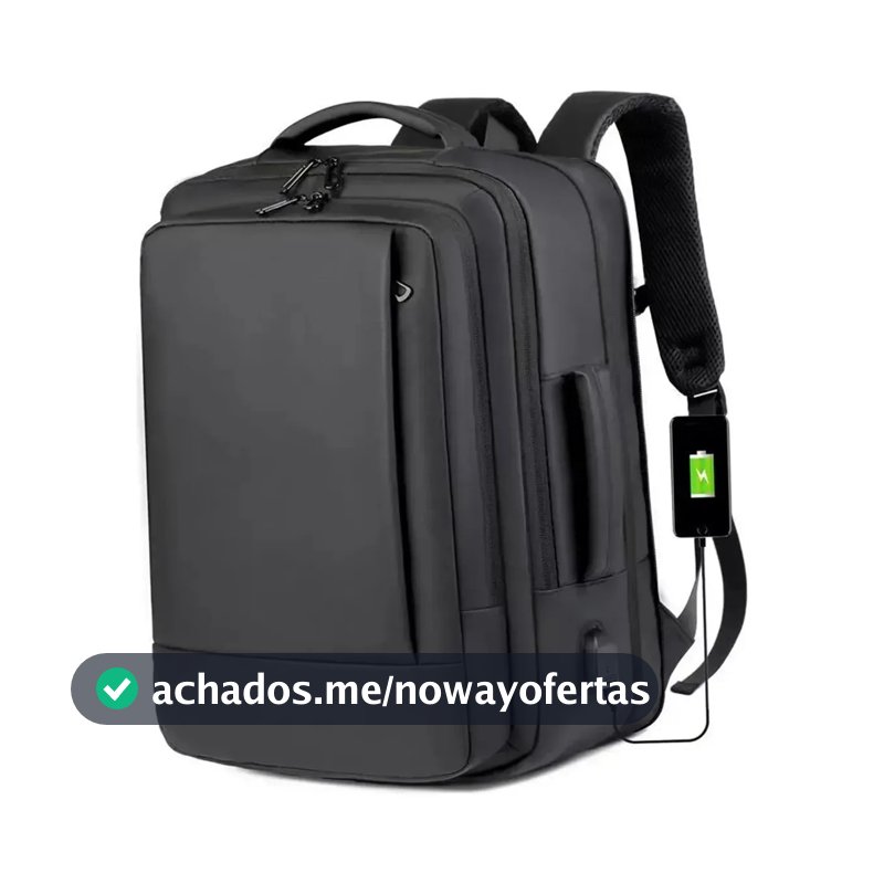 Mochila jiesipote-9242 À Prova D'água Reforçada Expansível Cor Preto