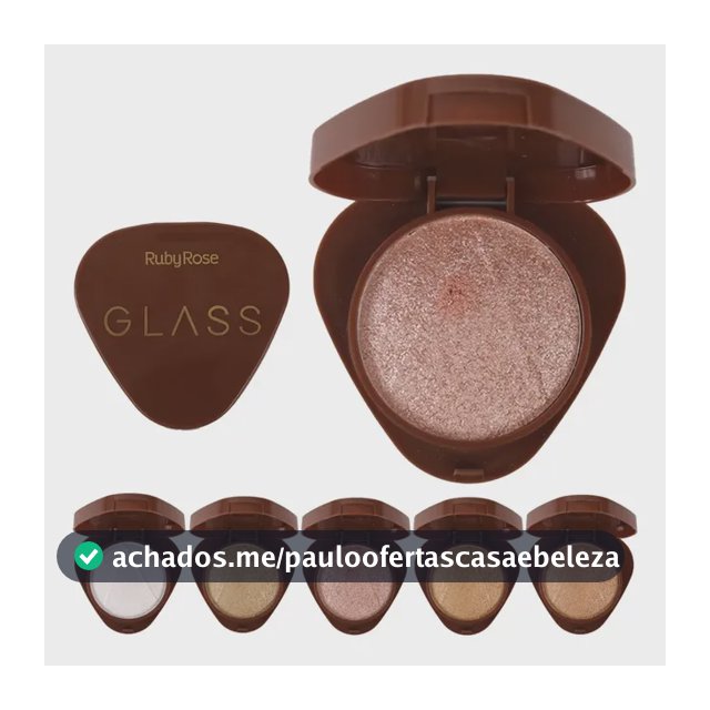 Iluminador Ruby Rose Baked Linha Glass Efeito Acetinado Tom Da Maquiagem Bh03