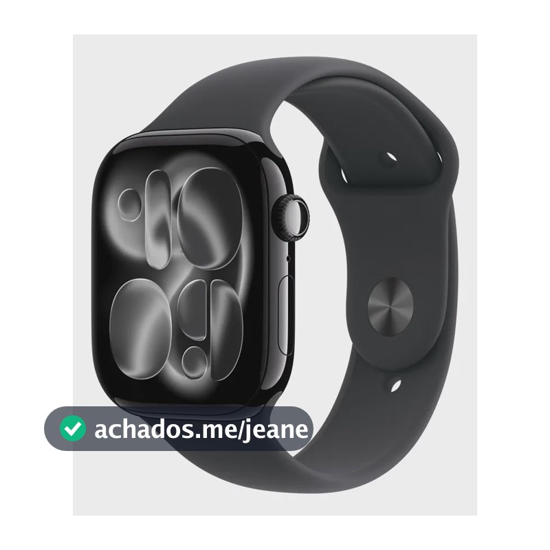 Apple Watch Series 11 GPS + Cellular - Caixa preta brilhante de alumínio – 46 mm - Pulseira esportiva preta – P/M - Distribuidor Autorizado