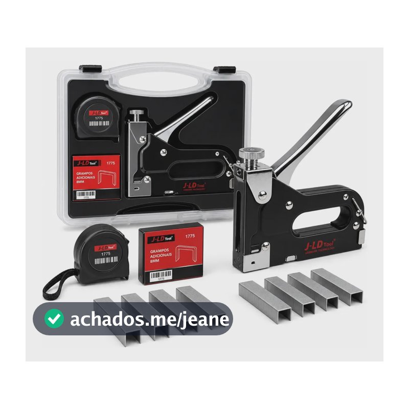 Kit Grampeador 3 Em 1 Madeira Tapeceiro Profissional Grampos