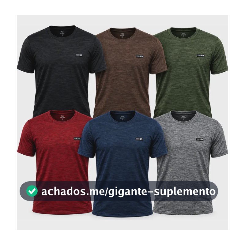 Kit 6 Camisetas Masculina Academia Dry Fit Malha Fria Treino 1 De Cada Cor Camuflado G