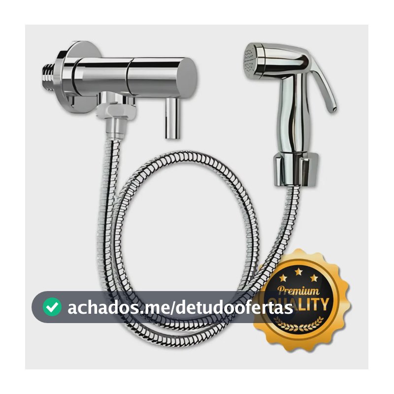 Kit Ducha Higiênica Reforçada Premium Cromada Com Suporte