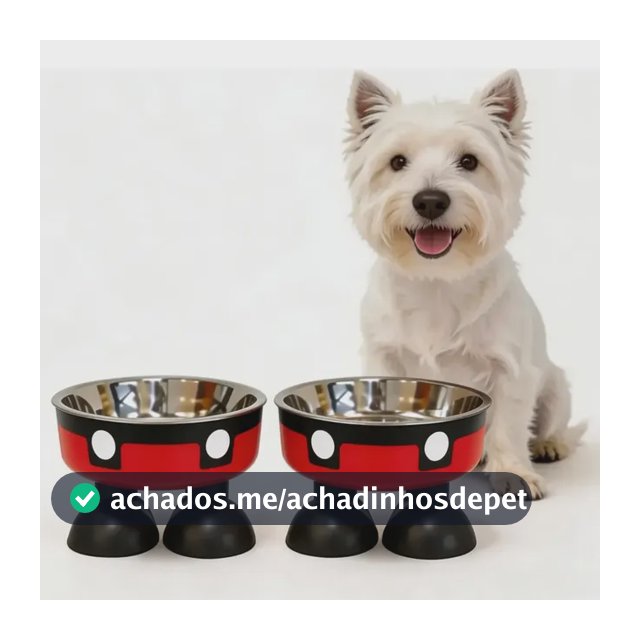 Kit 2 Comedouro Alto Elevado Mick P/ Caes E Gatos 350ml