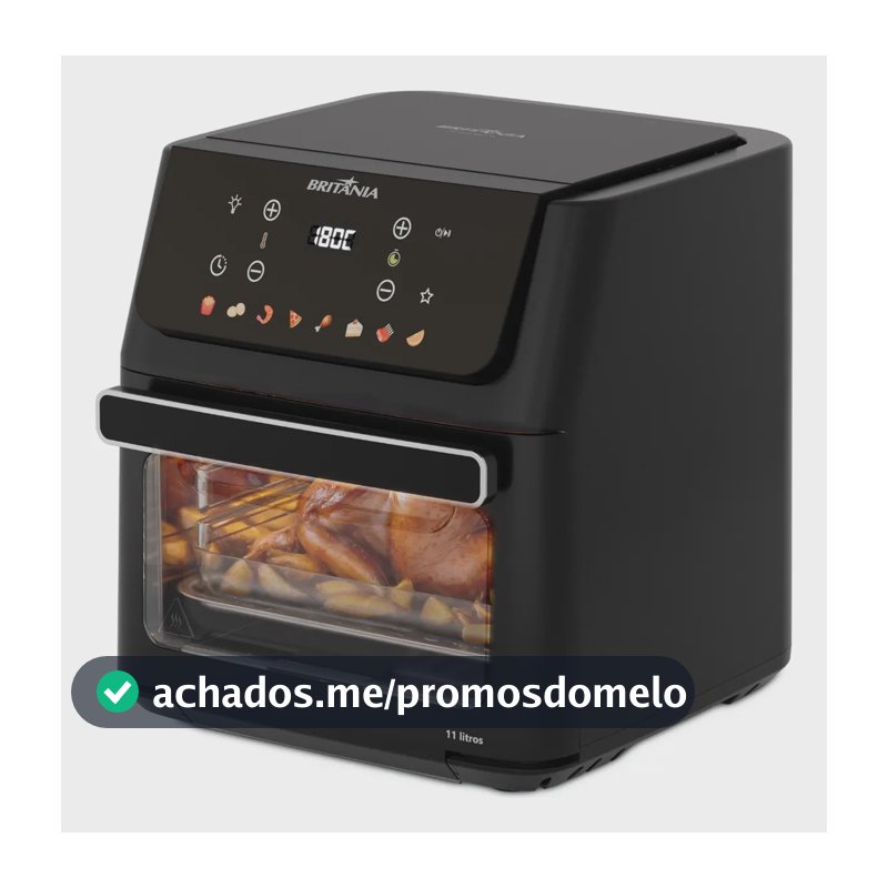 Air Fryer Oven Britânia 11L 8 Funções 1800W Painel Digital BAF11A