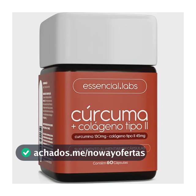 CÚRCUMA 130mg + COLÁGENO Tipo Ii 45mg - Fórmula com Máxima Concentração e Pureza - 60 Cápsulas