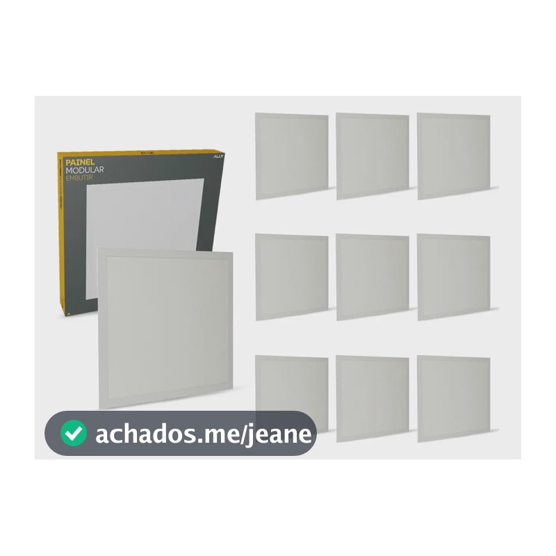 Kit 10 Painel Led Plafon 50w 6500k Embutir 60x60 Quadrado Bivolt Alut
