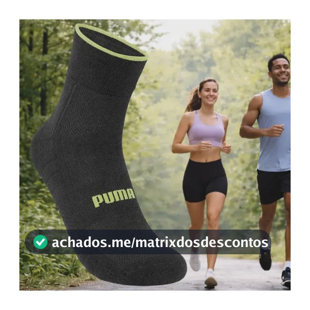 Meia Puma Poliamida Esportiva Corrida Dry Fit Ciclismo Sport Grafite G (39-44)