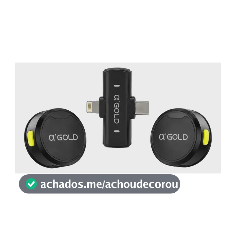 Microfone Lapela Duplo Anti Ruído Tipo C E Lightning iPhone