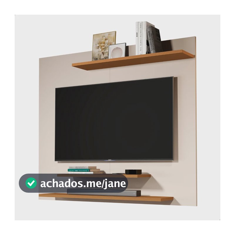 Painel Para Tv Até 40 Polegadas Estante Rack Sala Off White Off White/nature