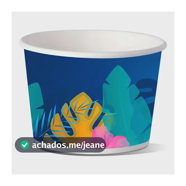Pote Papel 360ml Descartável Biodegradável Com Desenho C/100