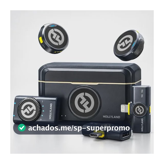 Microfone De Lapela Sem Fio Hollyland Lark M2 Combo (usb-c, Lightning E Câmera) Preto