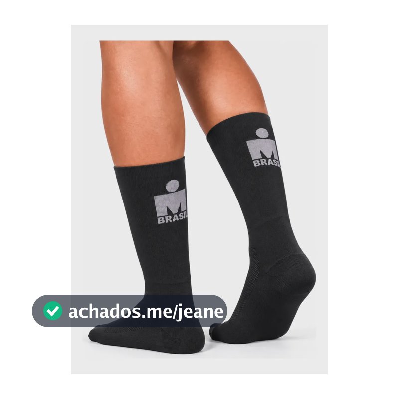 Meia Cano Alto Ironman Graphite Masculino Preto 39 Ao 44
