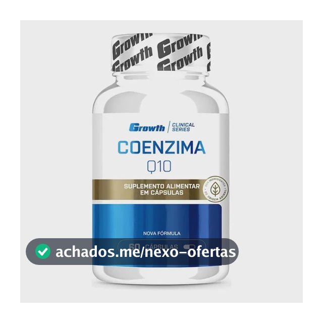 Coenzima Q10 (100mg 60 Caps) - Growth Supplements Sabor Sem Sabor