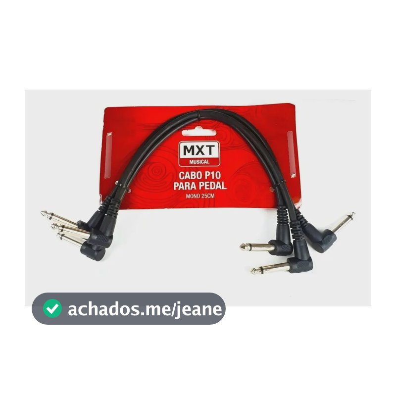 Kit 3 Cabos P10 L Mono P10 L Mono 25cm P/ Pedal