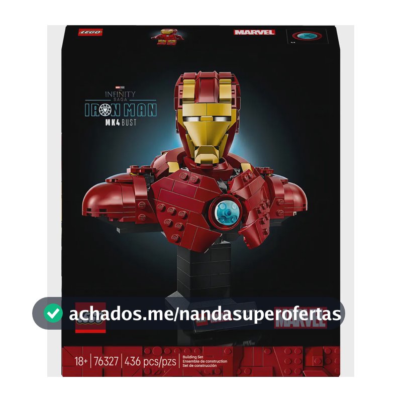 LEGO® Marvel Iron Man Mk4 Bust modelo 76327 436 Homem de Ferro