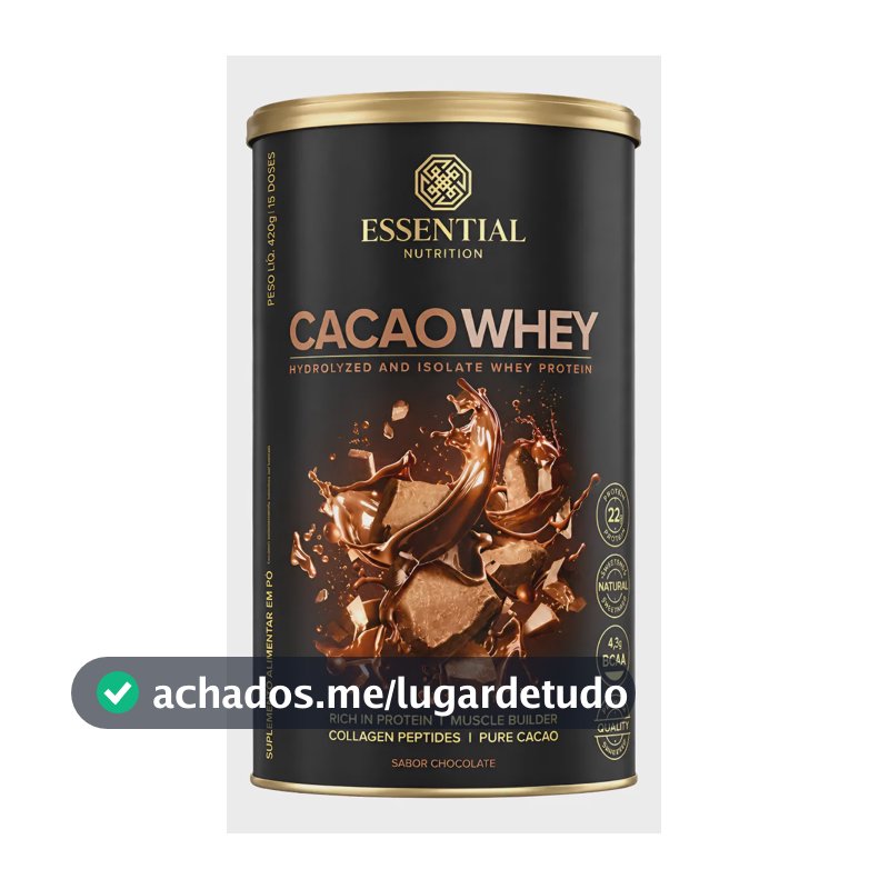 Cacao Whey 420g Essential Nutrition Whey Protein Isolado Cacao Whey 420g