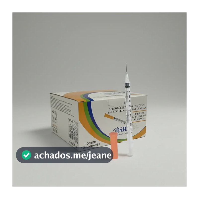 Seringa Insulina 1ml Agulha Fixa 8mm X 30mm 30g  100ui Sr 1 Ml