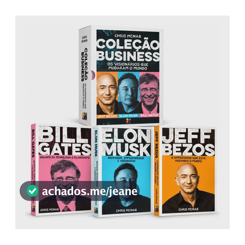 Box 3 Livros Coleção Jeff Bezos Elon Musk Bil Gates Negócios