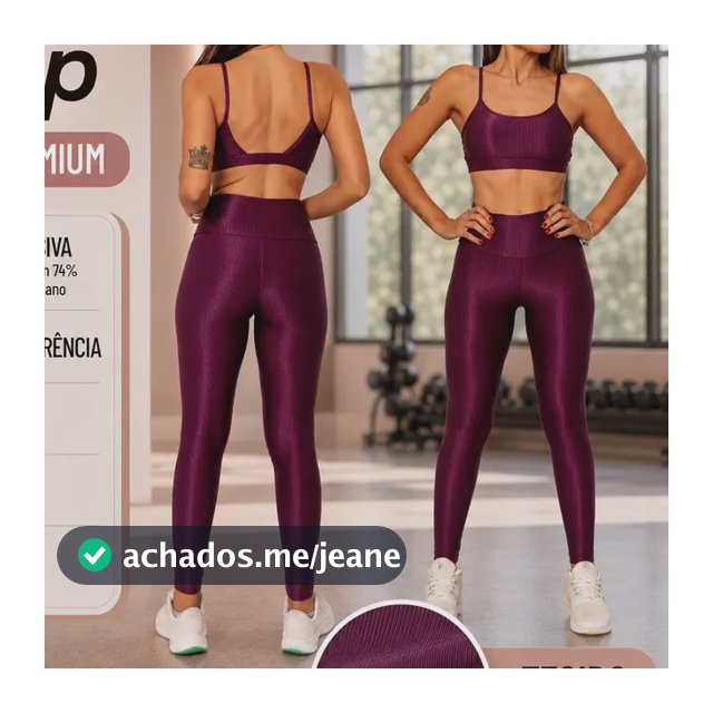Conjunto Shine Top Fita Abertura Bojo + Legging Cintura Alta