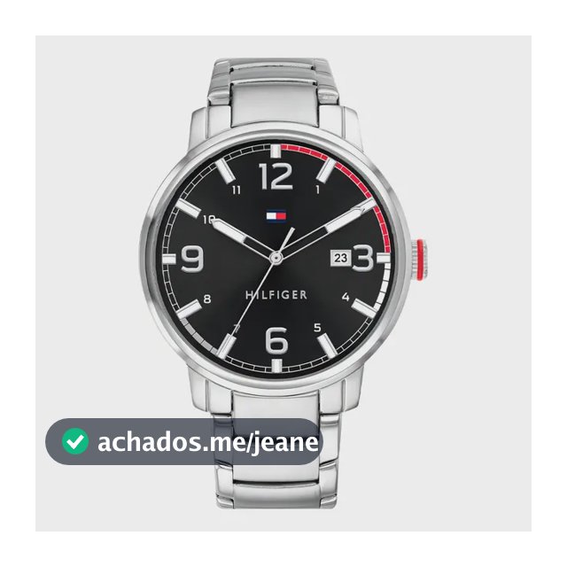 Relógio Tommy Hilfiger Masculino Aço 1791755 Prateado Preto