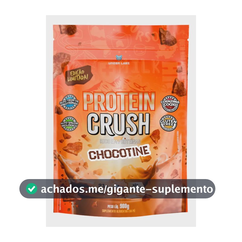 Whey Protein Crush 100% Concentrado Under Labz Coenzima Q10 Sabor Chocotine 900g