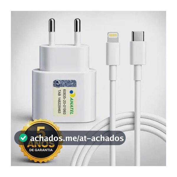 Carregador 30w Turbo Para iPhone 8 X Xr 11 12 13 14 Pro Max Fonte Usb C Cor Branca Dtimp
